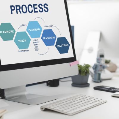 Business Plan Strategy Development Process Graphic Concept